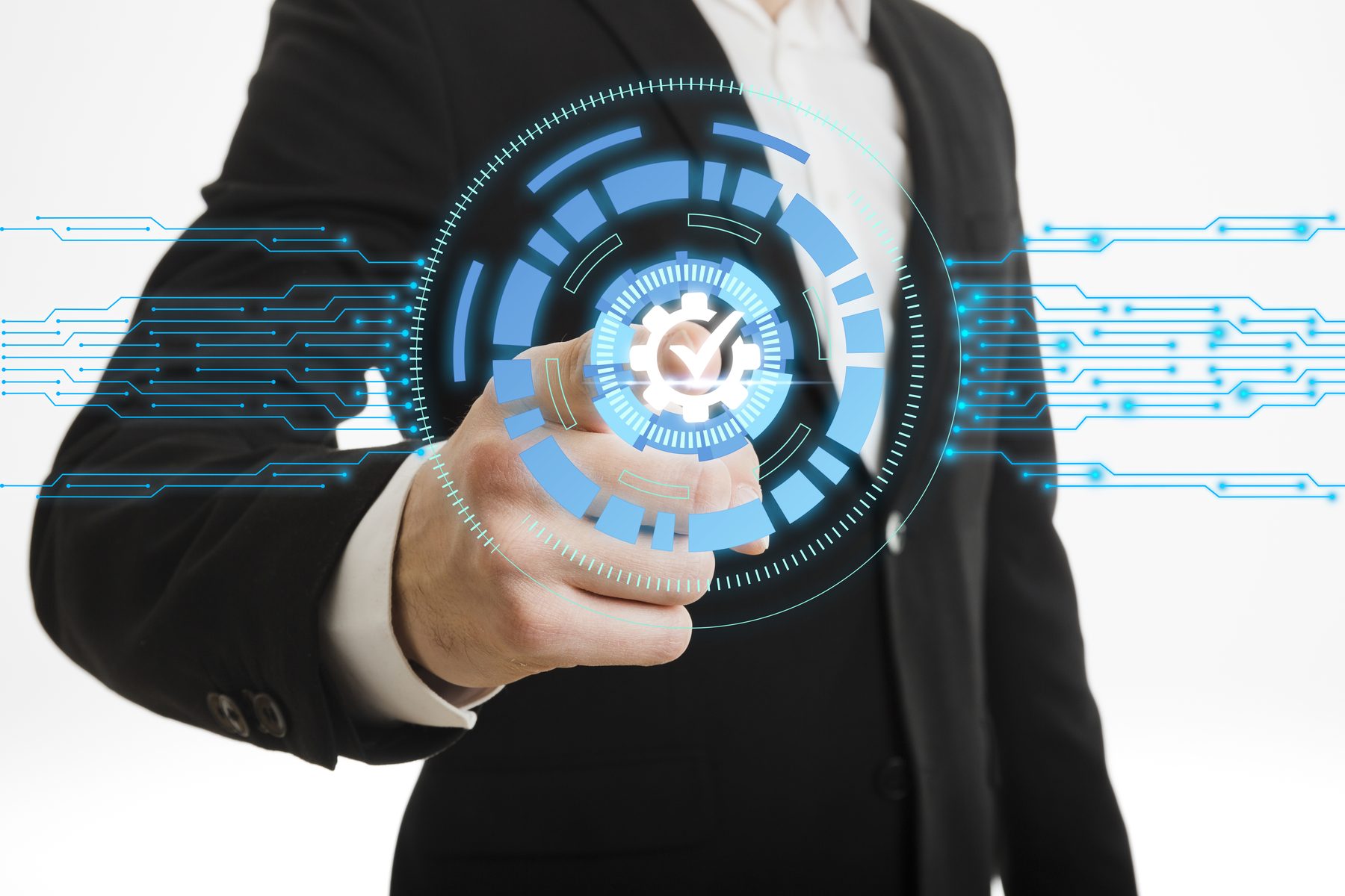 Precision and control — engaging a technology interface.